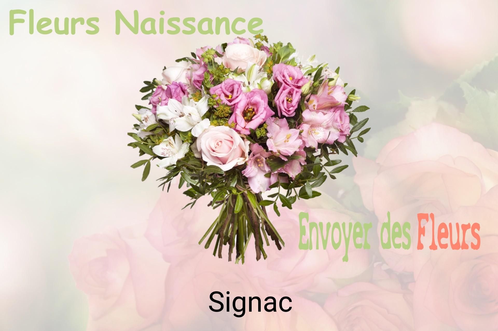 Bouquet de fleurs de naissance livré à Signac