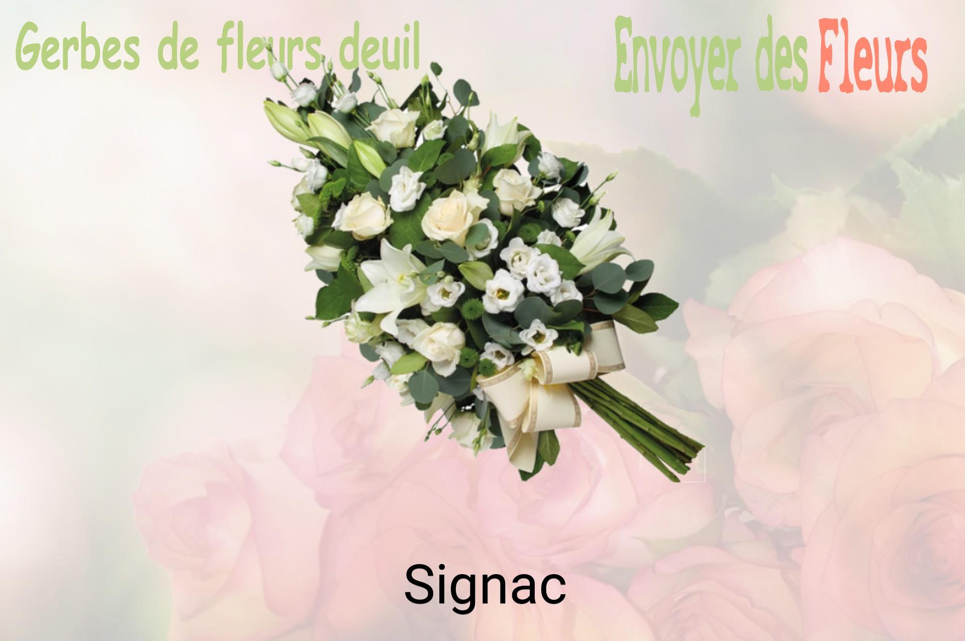Gerbe de fleurs de deuil livrée à Signac